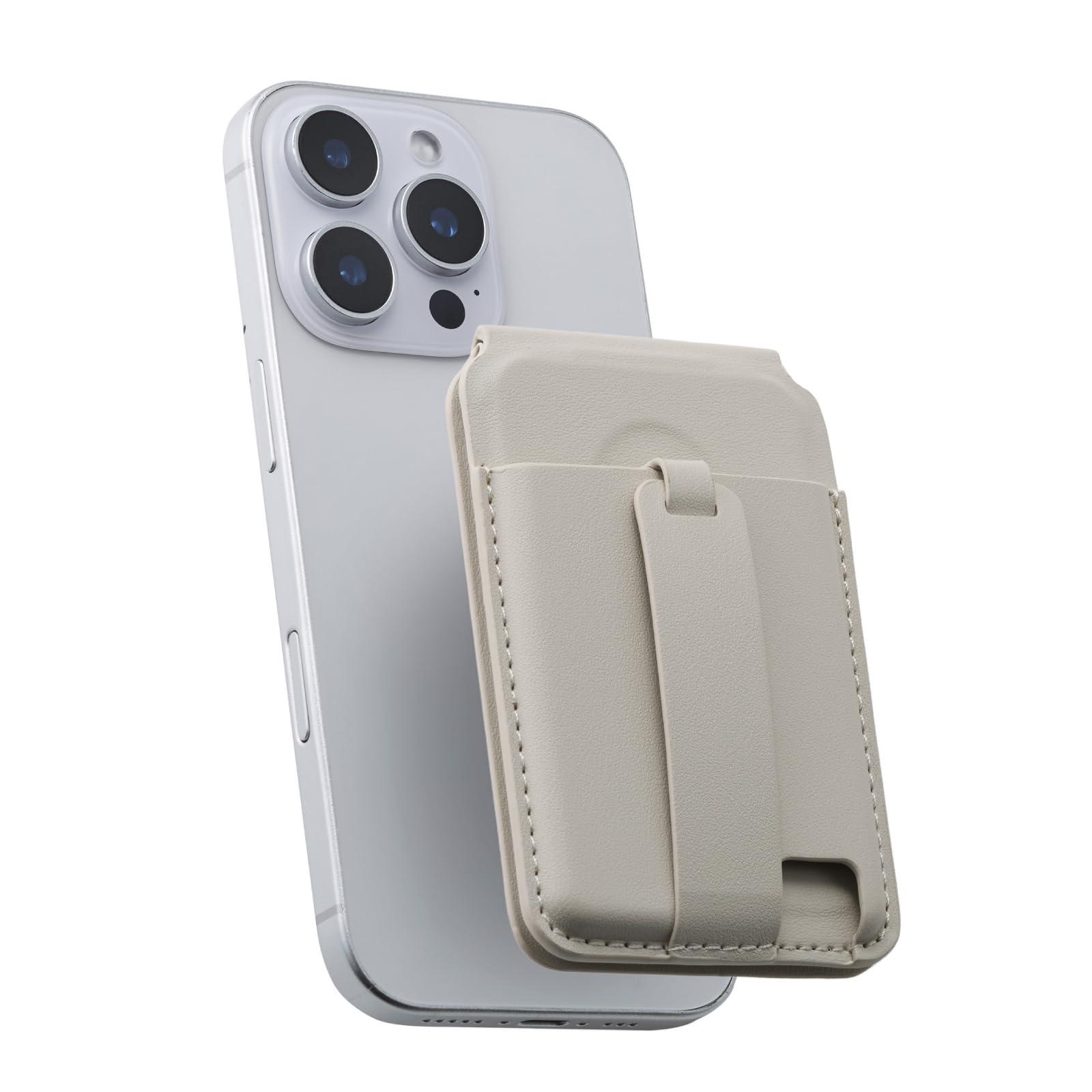 ELECOM MAGKEEP Card Stand with Band Beige AMS-MAGCSBBG