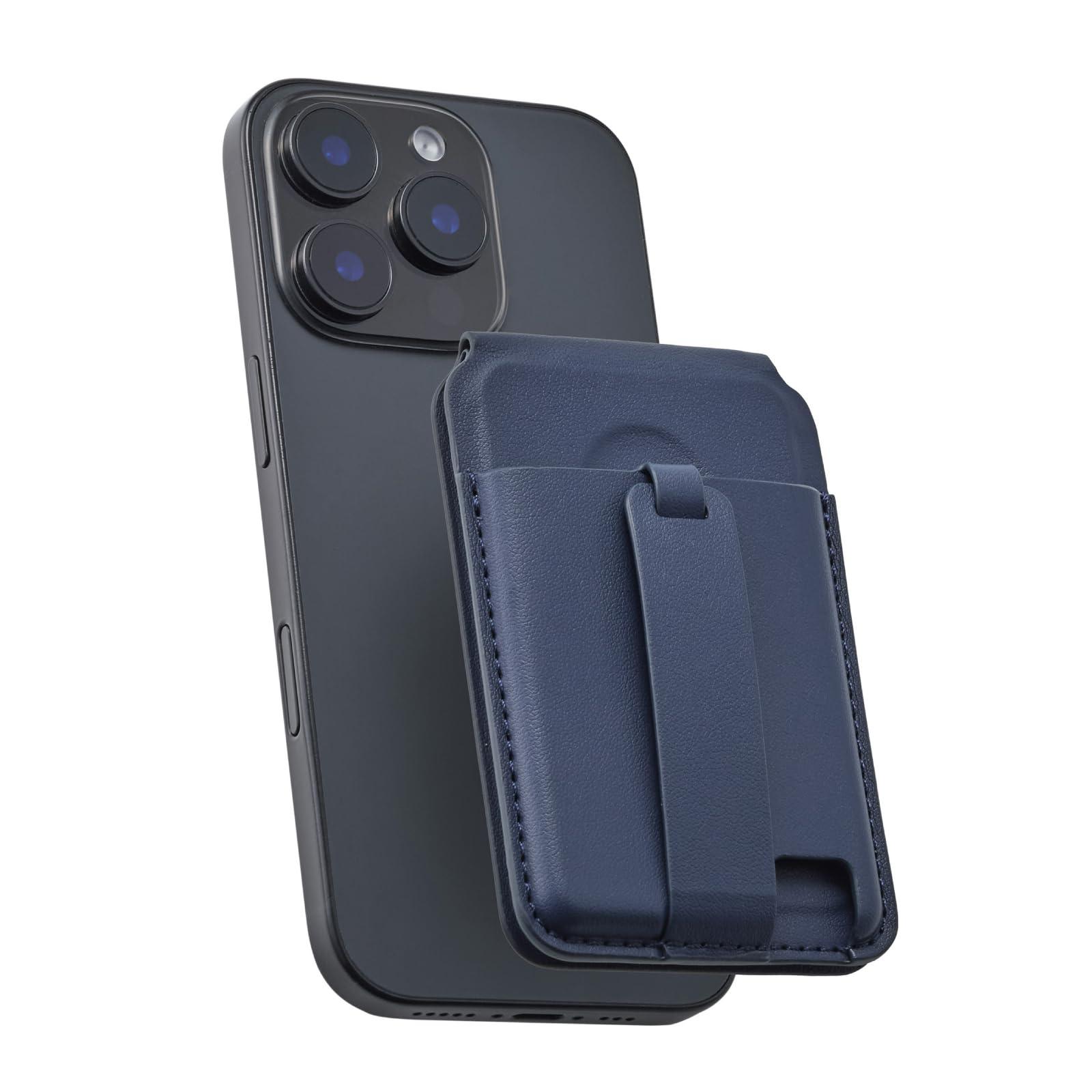 ELECOM MAGKEEP Card Stand with Band, Navy AMS-MAGCSBNV