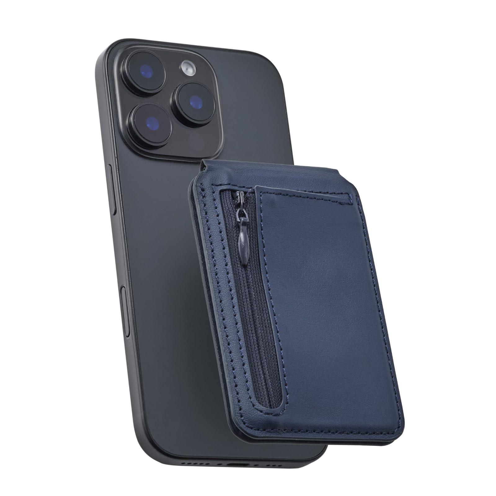 ELECOM MAGKEEP Card Wallet Stand Navy AMS-MAGCWSNV