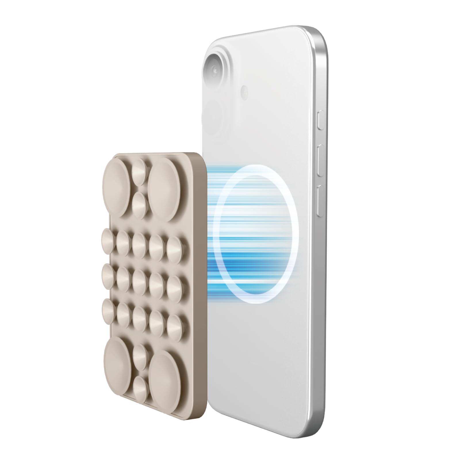 ELECOM TakoPita Suction Cup Smartphone Pad MAGKEEP Beige P-TKPTMAG01BG