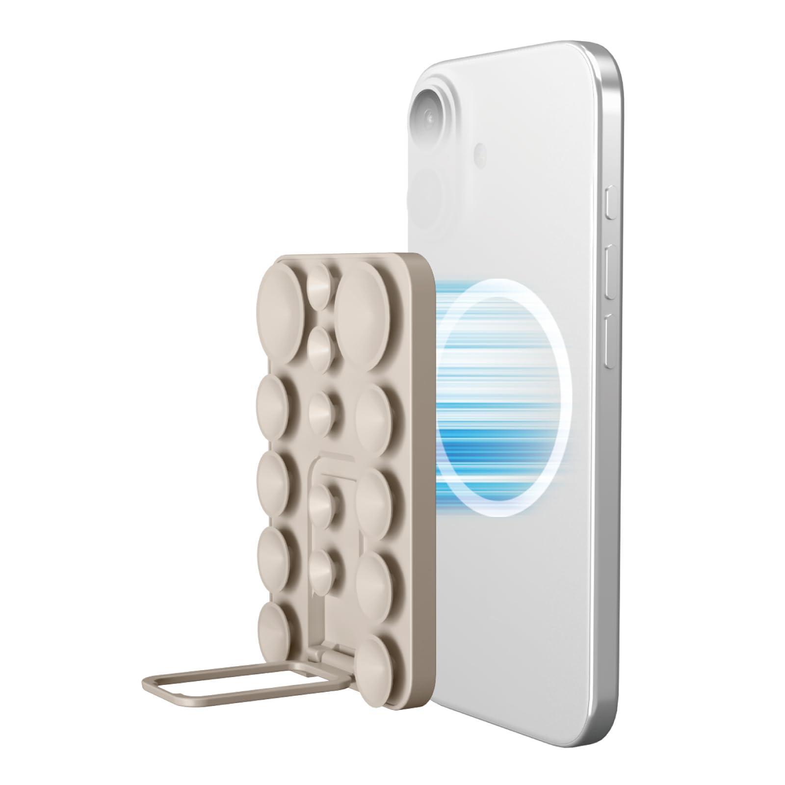 ELECOM TakoPita Suction Cup Smartphone Pad Stand with MAGKEEP Beige P-TKPTMAGS01BG