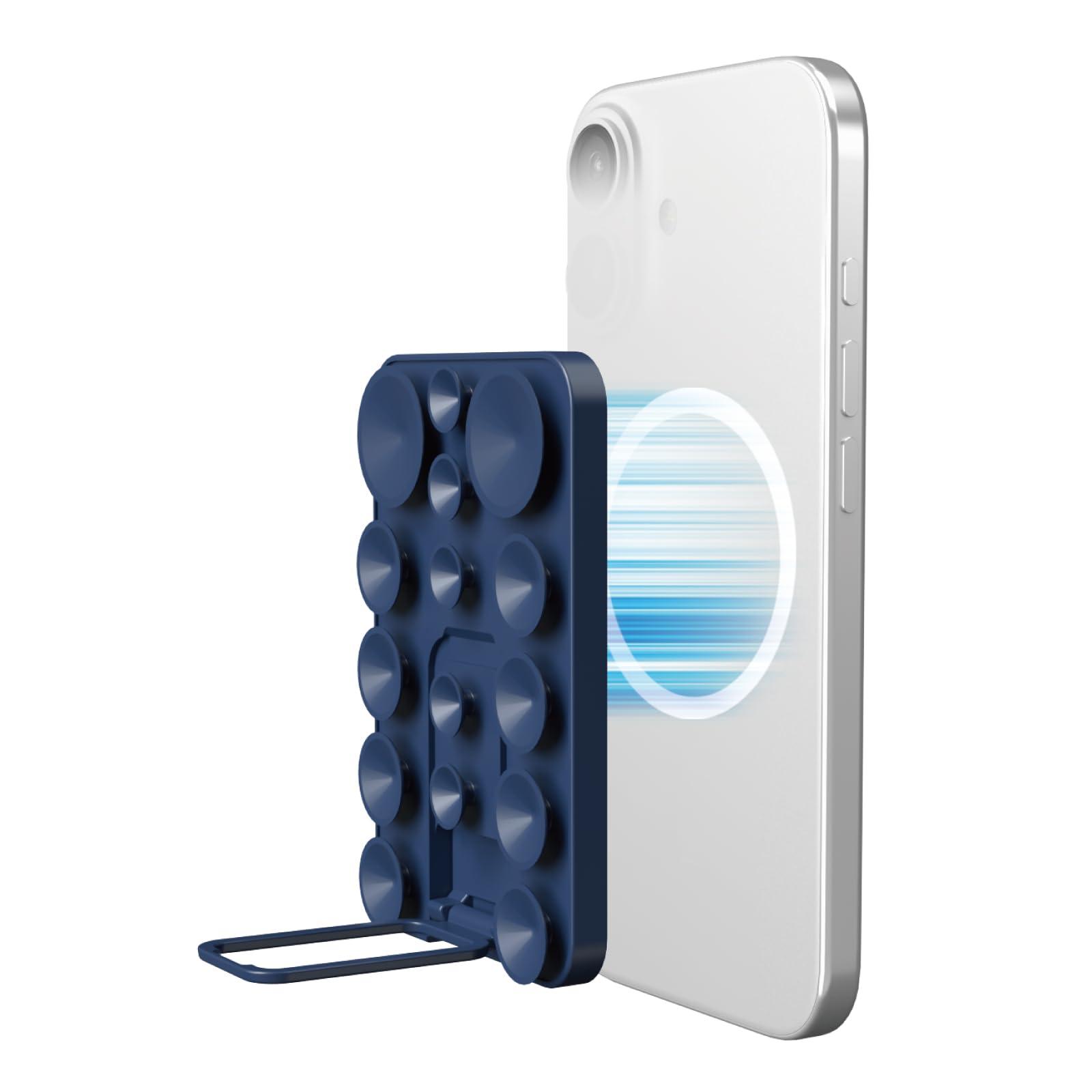 ELECOM TakoPita Suction Cup Smartphone Pad Stand with MAGKEEP Navy P-TKPTMAGS01NV