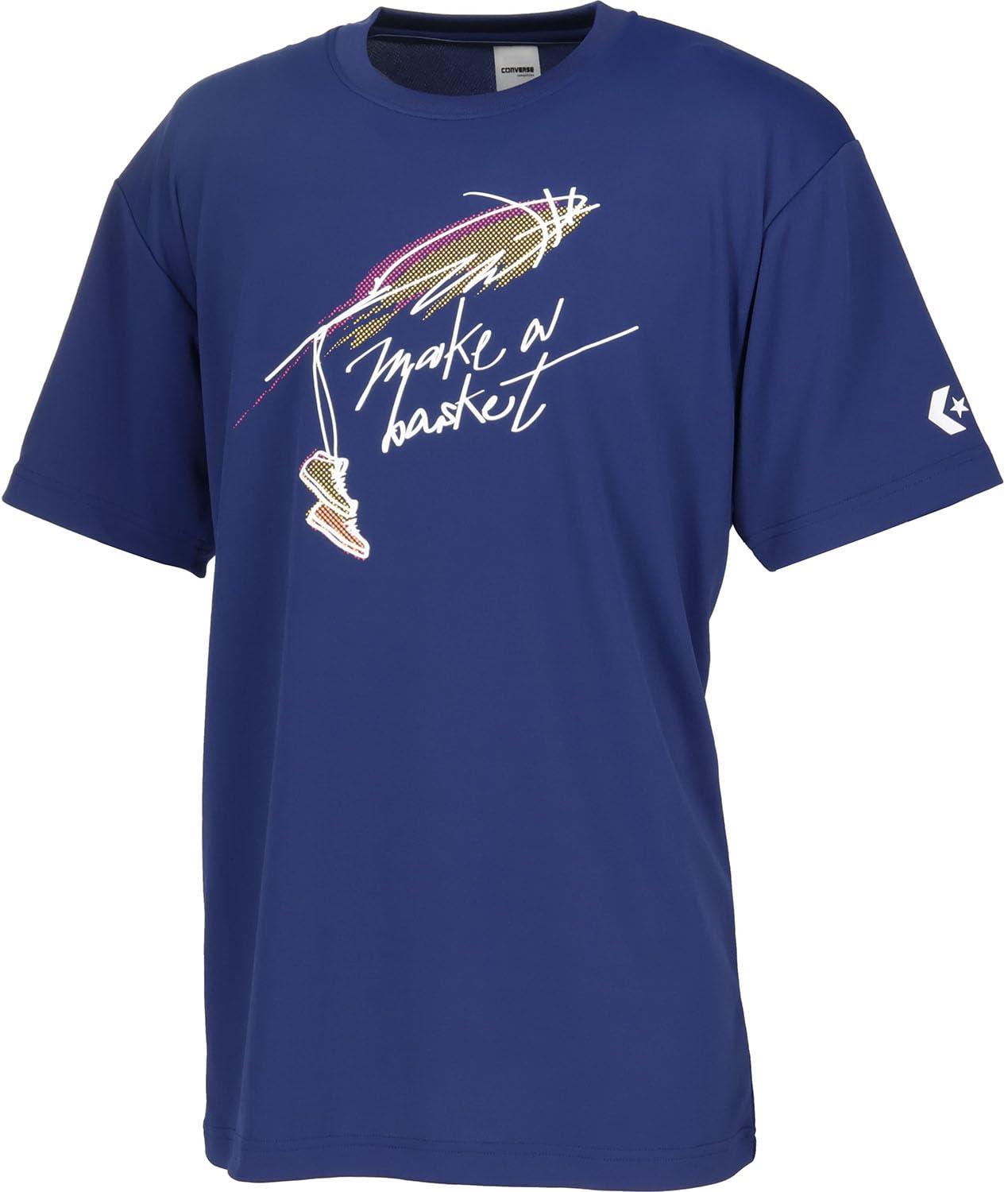 [Converse] Basketball Short-Sleeve Shirt Printed T-Shirt CB251363 C. Navy