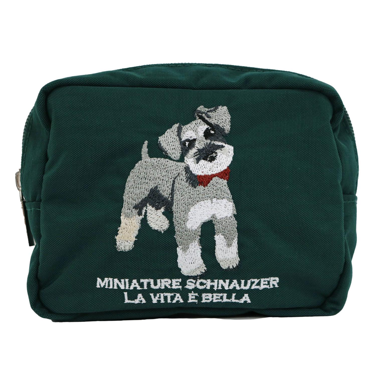 Animal Embroidered Pouch: Schnauzer