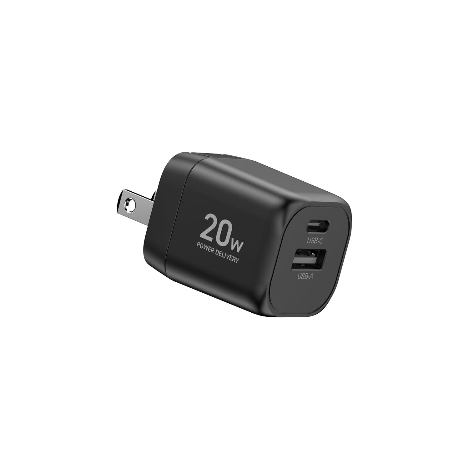 YAMAZEN PD-Compatible USB Adapter & Cable Set 20W C×1・A×1 Port YPD-20CA 1 Unit