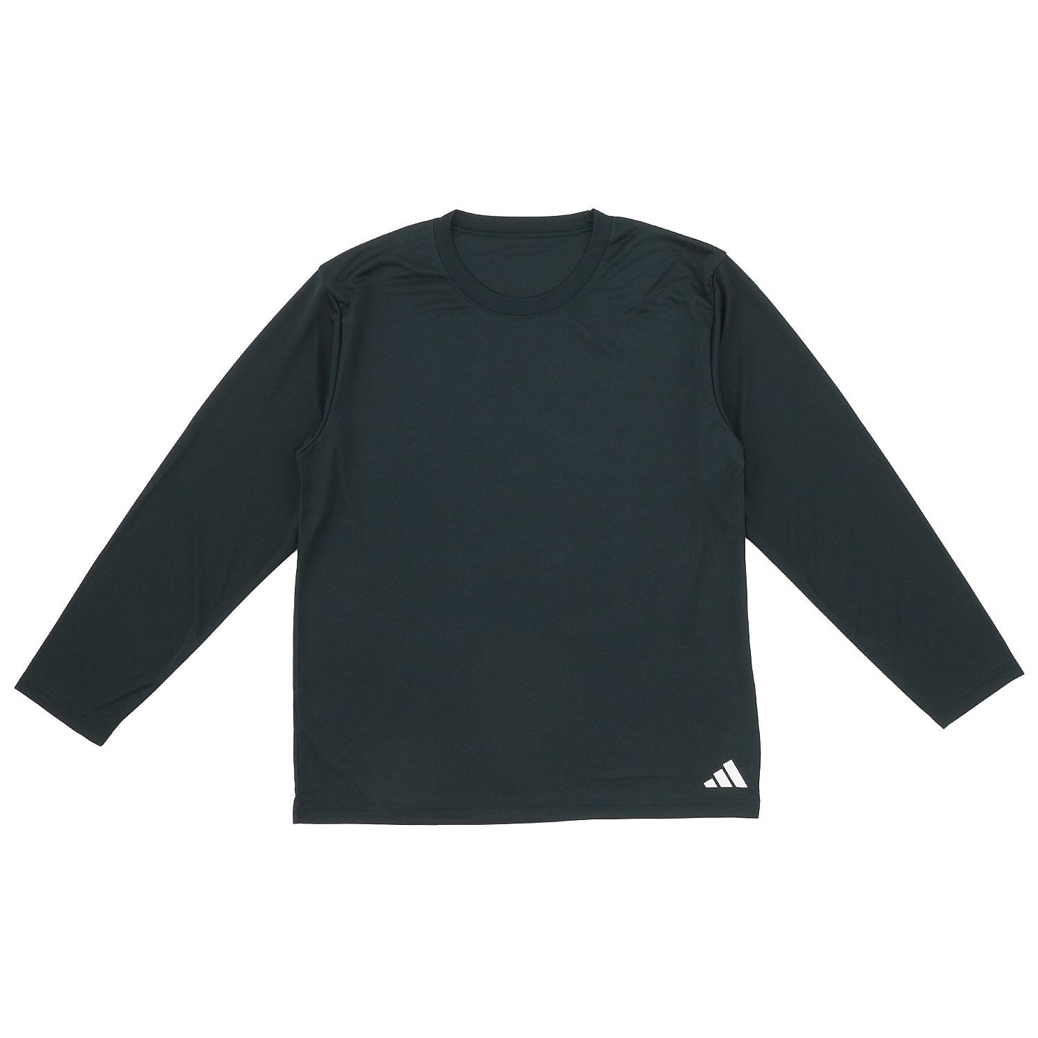 adidas Men's Crew Neck Long Sleeve T-Shirt, Charcoal Black, L