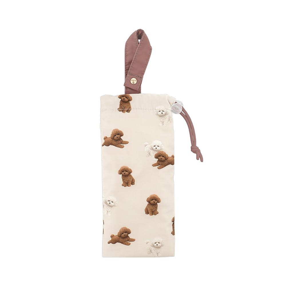 Animal Print Folding Umbrella Case - Brown (Dog)