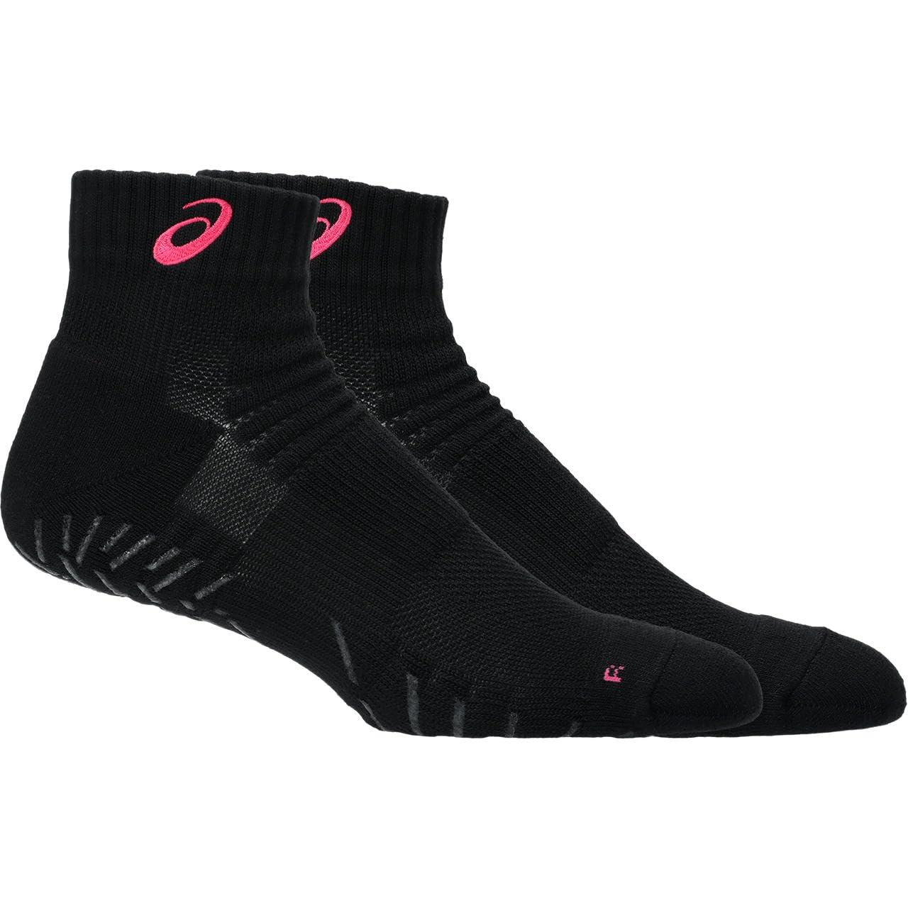 [ASICS] Volleyball Accessories Grip Short Socks 12 3053A162 Unisex Adult 002 (Performance Black/Pink) M