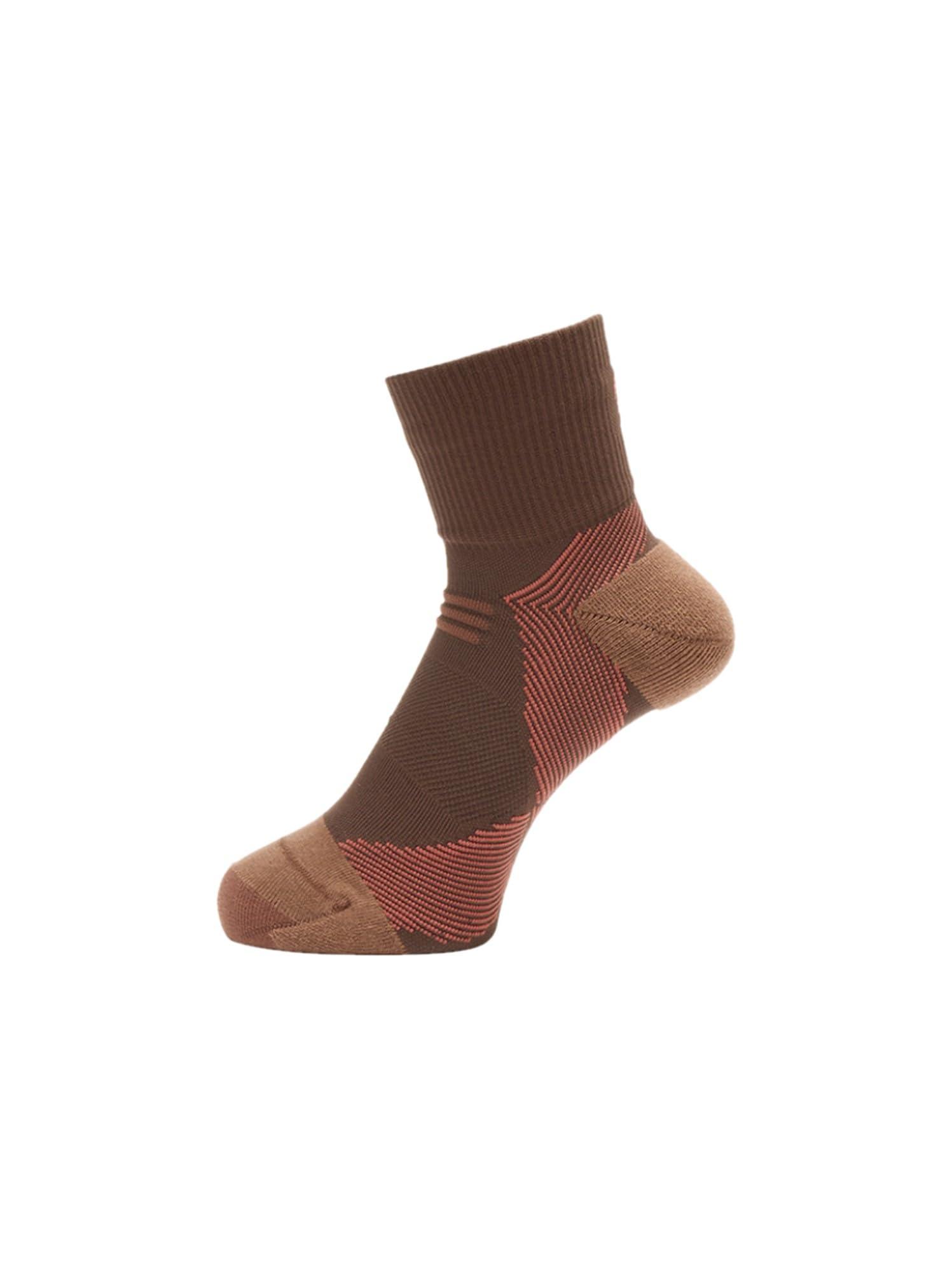 [Goldwin] C3fit Arch Support Quarter Socks TEAK BROWN 2