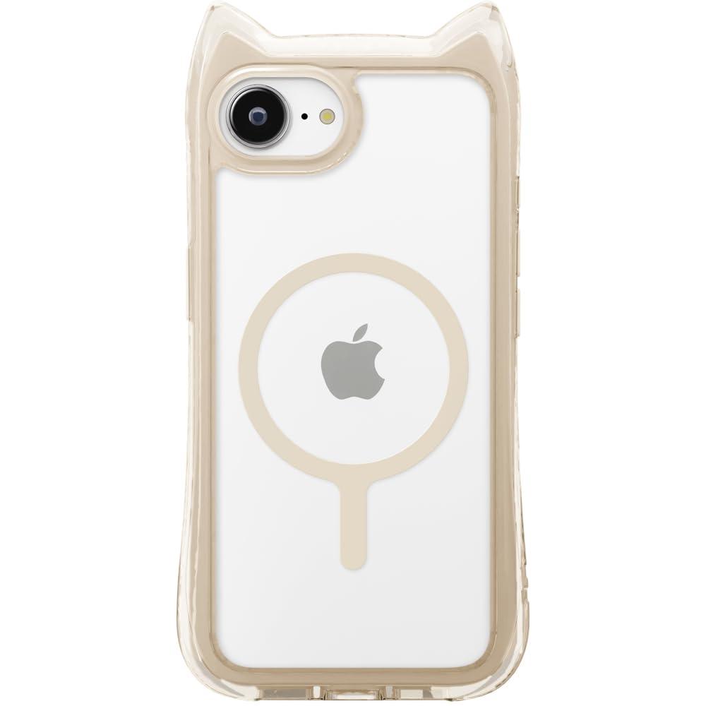 PGA iPhone 16e MagSafe Compatible Cat Ear Air Cushion Case Adorable Cat Ear Design Beige PG-25KMA10BE