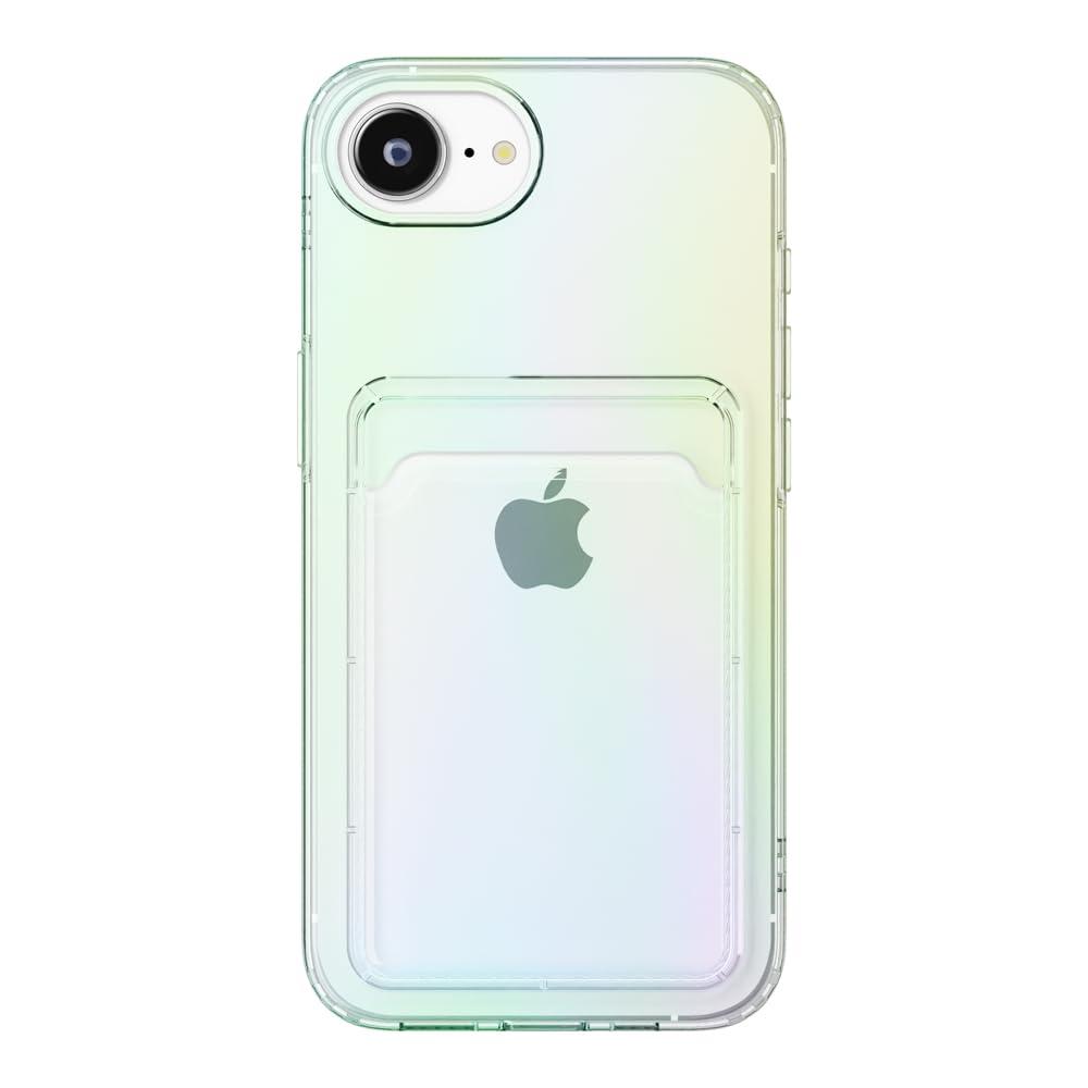 PGA iPhone 16e Clear Pocket Case Customize by inserting photos or stickers into the back pocket Aurora PG-25KCTP02AR