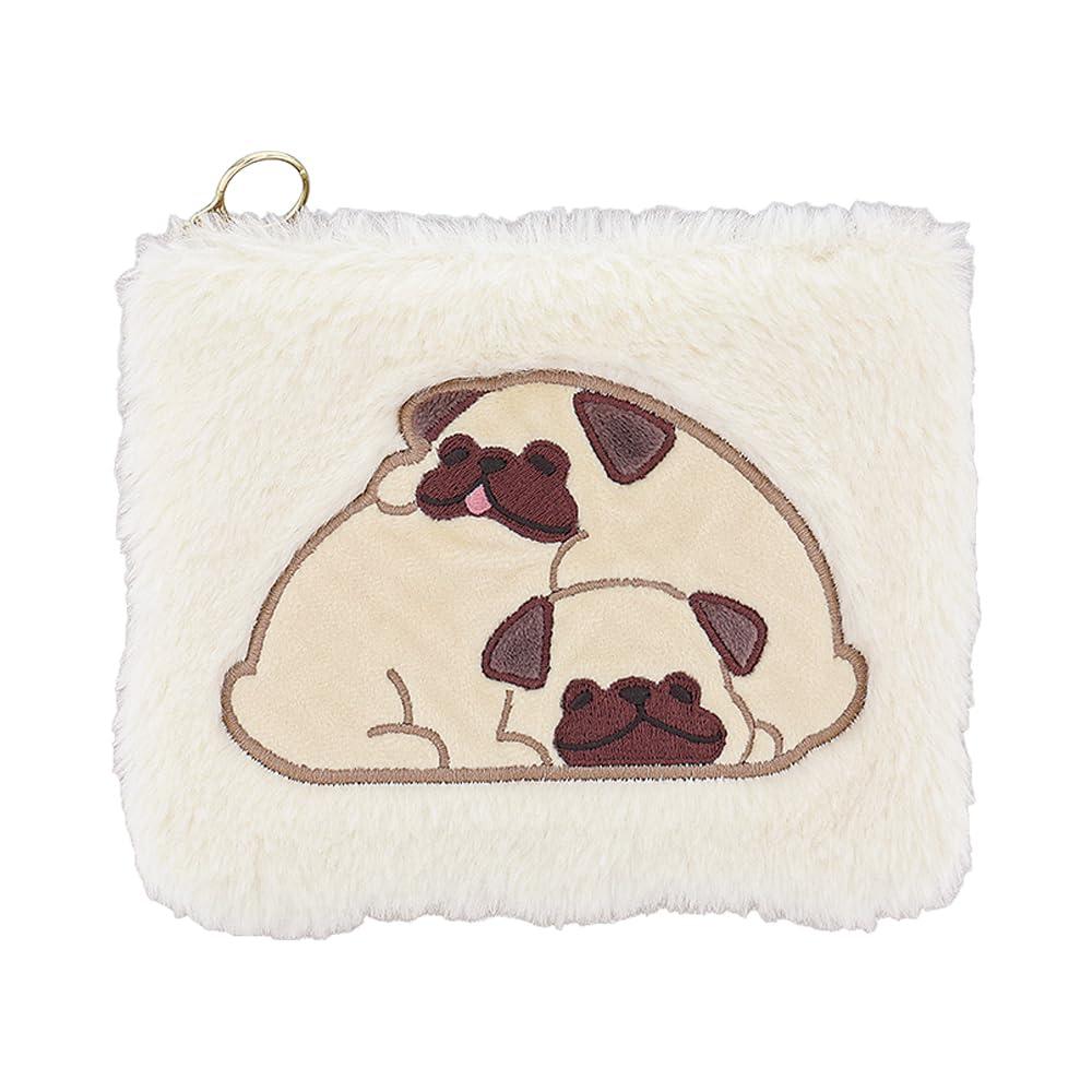 Fluffy Animal Flat Pouch 02 Pug