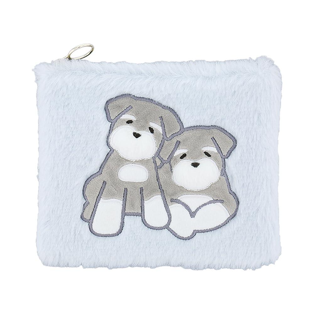 Fluffy Animal Flat Pouch 03 Schnauzer