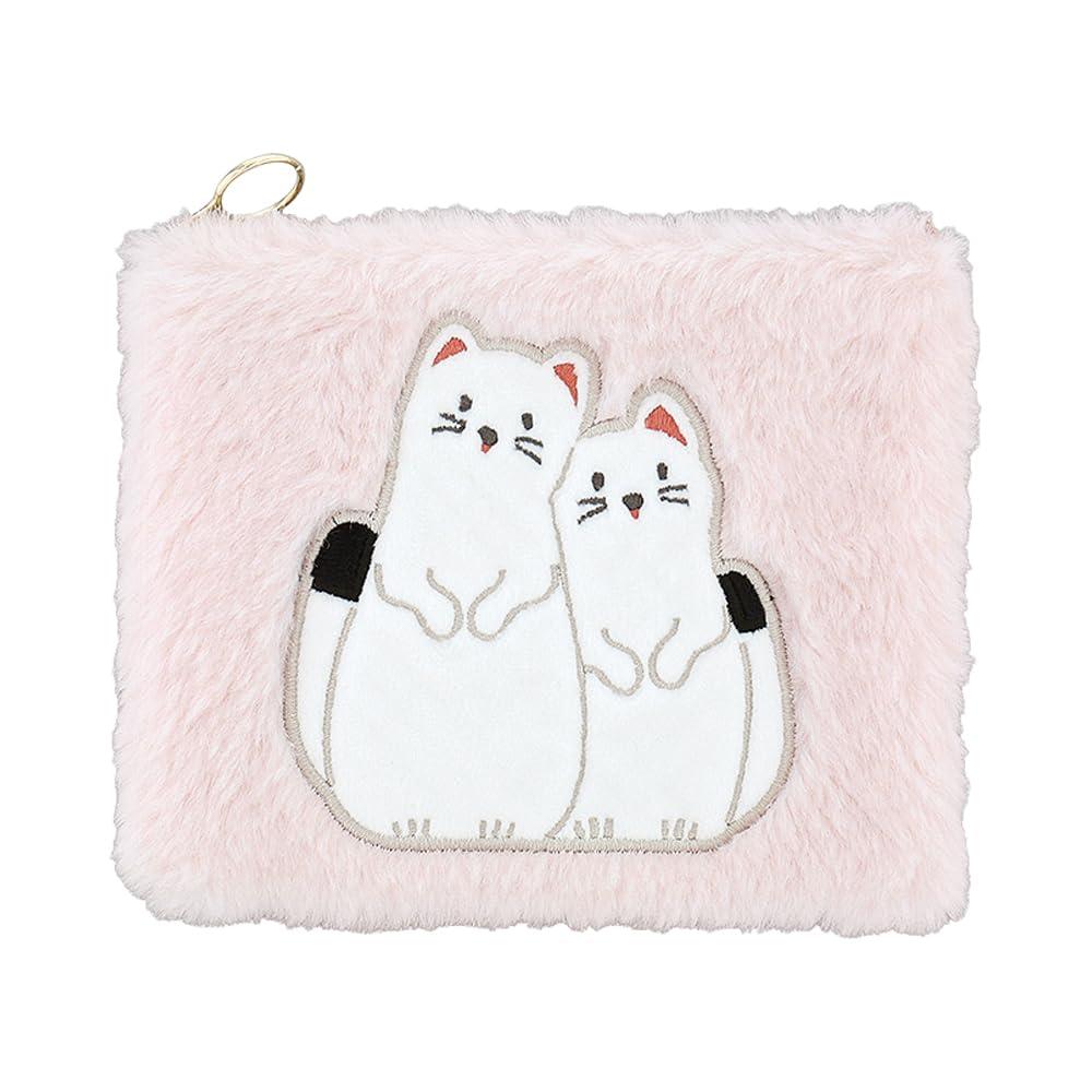 Fluffy Animal Flat Pouch 05: Ermine