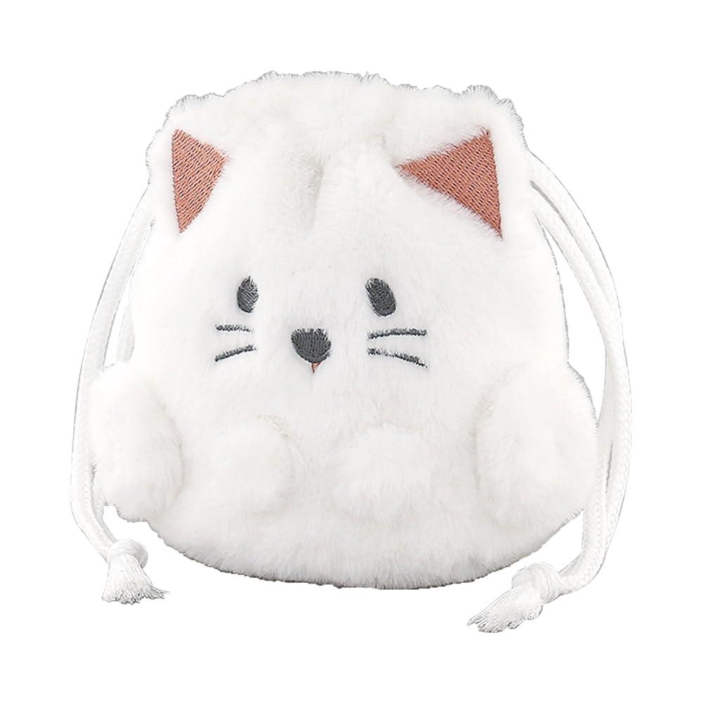 Fluffy Animal Drawstring Pouch 05: Stoat