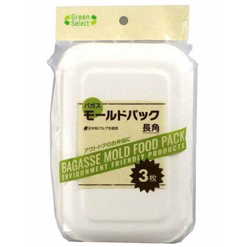Yamato Bussan Green Select Bagasse Molded Pack Made with non-wood pulp (bagasse) Long Rectangular MMT-60313X10