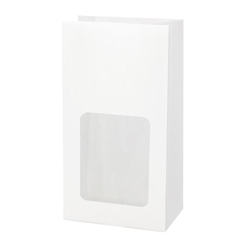 HEIKO NF (Non-Fluorinated) Oil-Resistant Square-Bottom Bags with Window No.6 Plain White 100 Sheets/Bag