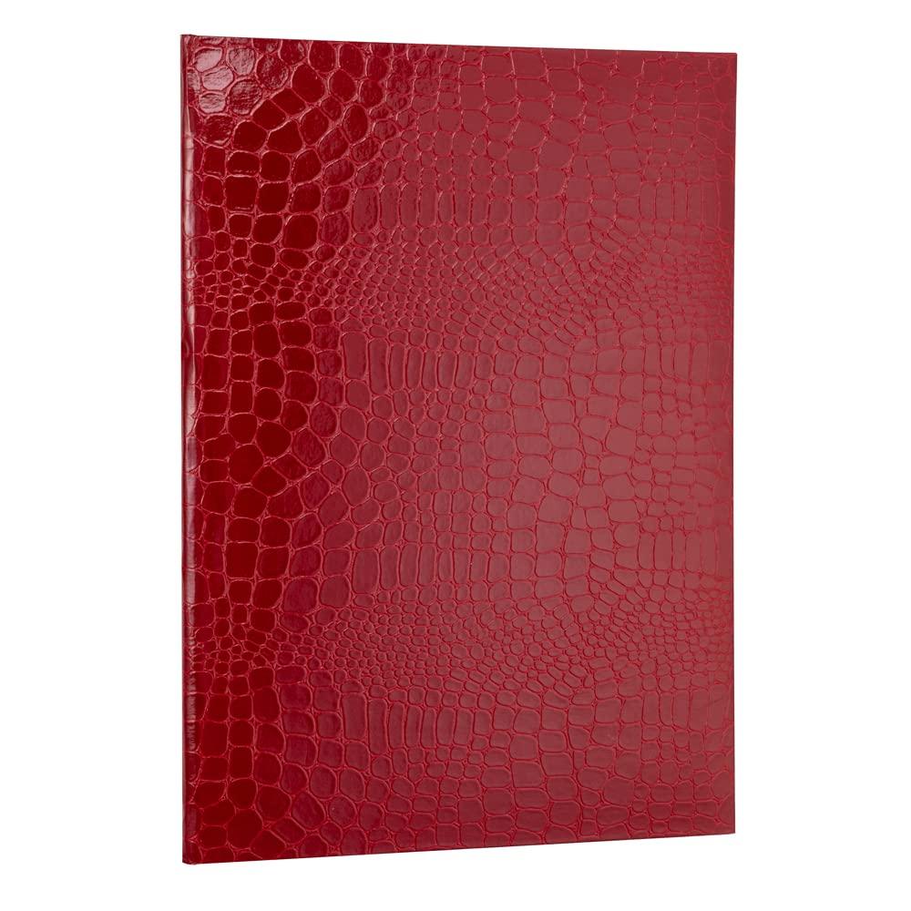 Nakabayashi Certificate File Paper Cloth Crocodile Pattern Glossy A4 Double-Fold Transparent Corner Attachment Type Red FSPT-A4C-R 1 Book