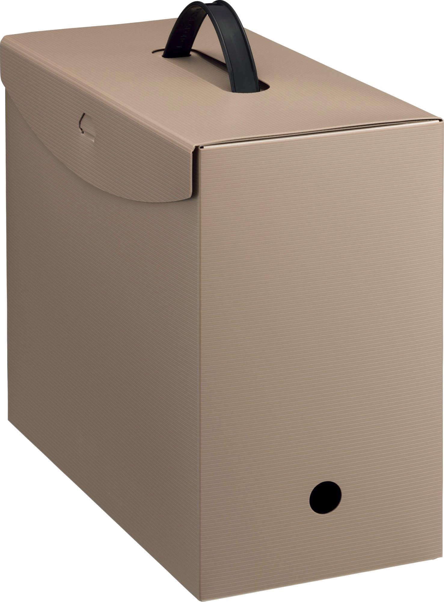 Lion Office Supplies Box File Smafi A4 with Lid and Handle, 152mm Back Width, Beige BF-42S, 1 piece