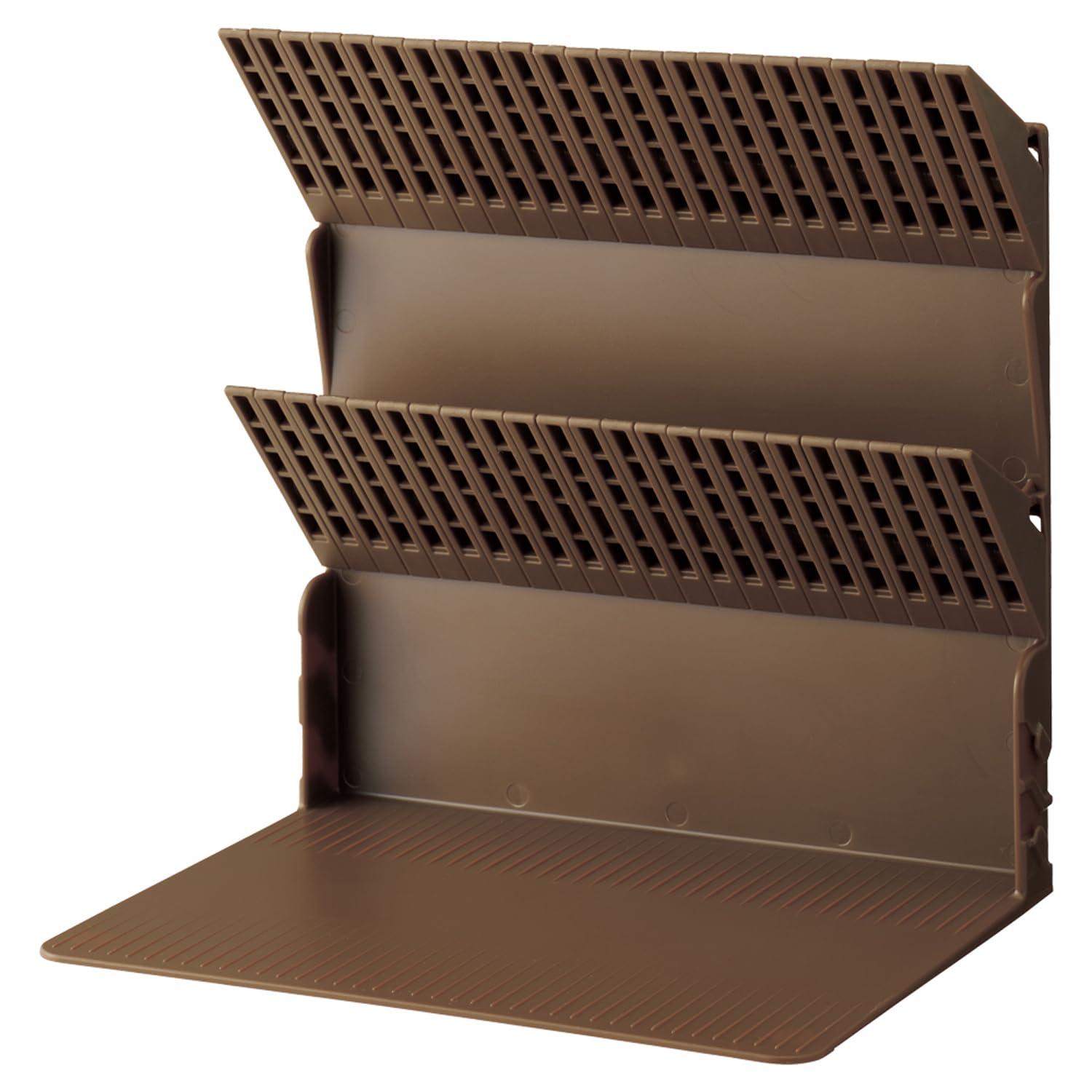 Rihitorabu Book Stand & Bookend Set - Won't Tip Over Even with One Book - A4 Size - Brown Limited Edition Color A3577-9