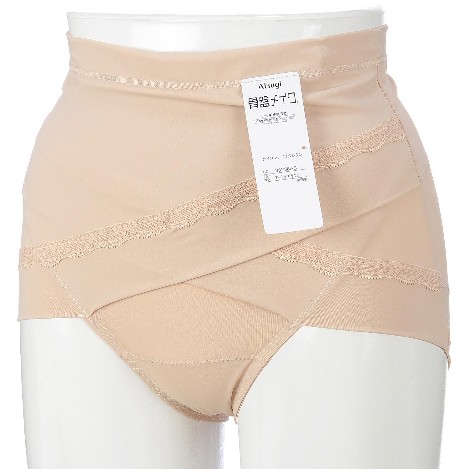 [Atugi] Shorts [Pelvic Shaping] Pelvic Cross Shorts - Less Visible - Cross Power Net [Utility Model Registered] 88238AS Women's Ash Brown