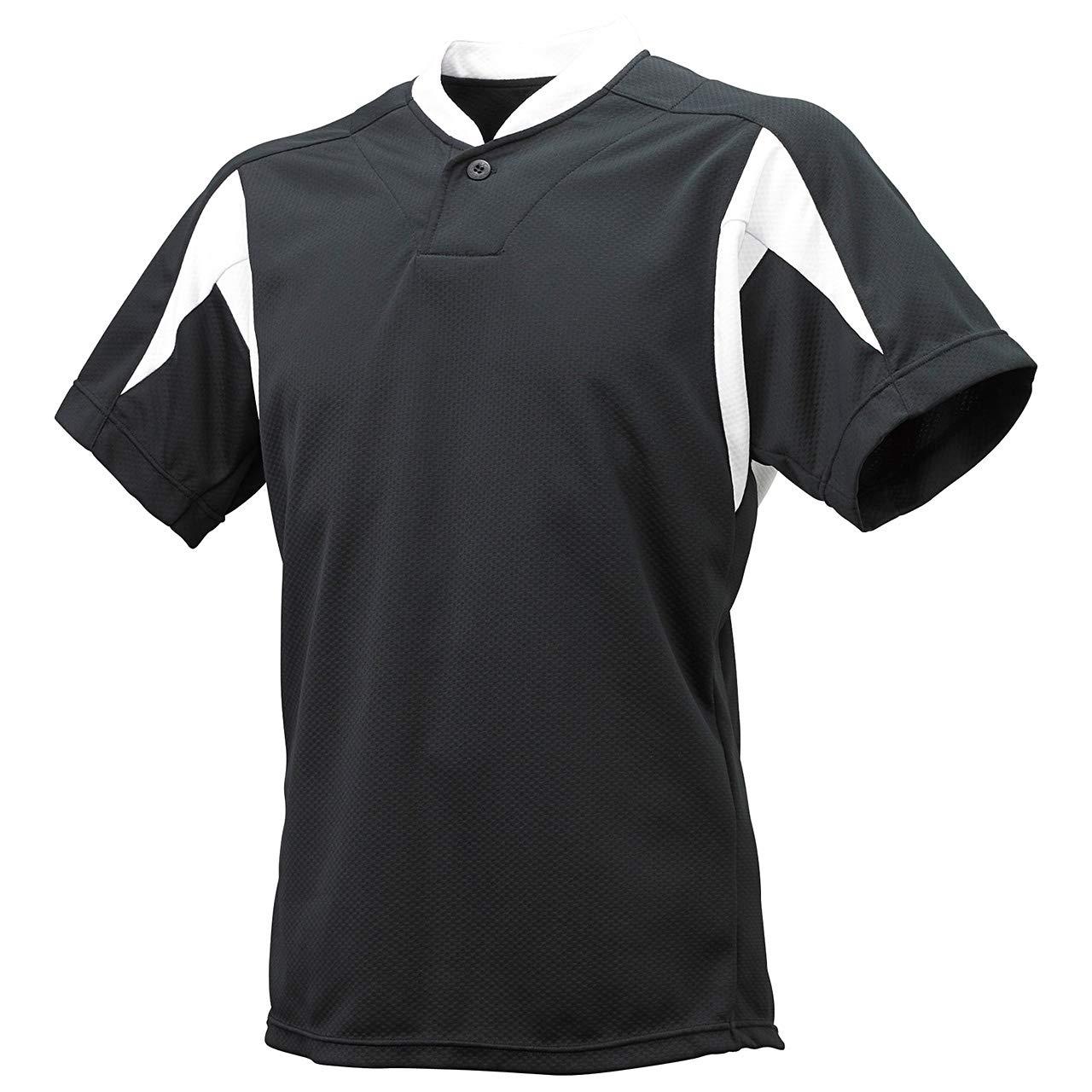 [SSK] Baseball Uniform 1-Button Baseball T-Shirt Men's Black × White (9010) Japan O (Equivalent to Japanese Size 2L)