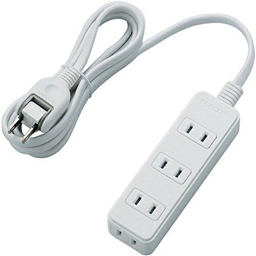 ELECOM Power Strip with Surge Protector and Swing Plugs, 4 Outlets, 2m, White T-KS02-2420WH