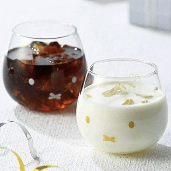 Kaneshotouki Dick Bruna “Swaying Tumblers Pair Set” Miffy 320ml Glass KN40150 Gold/Silver