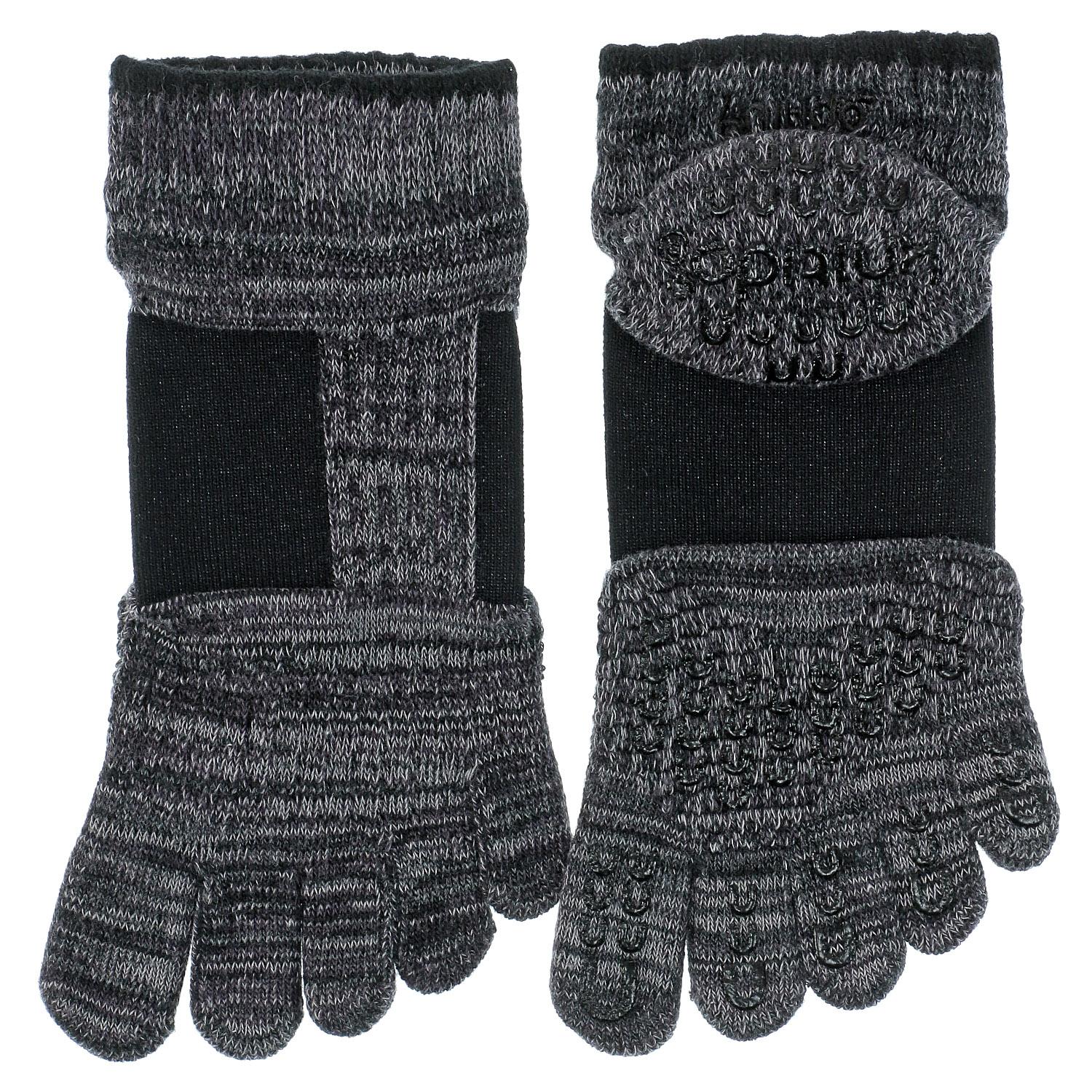 knitido Run Air Cushion Marble Mesh Ankle Five-Toe Socks Black