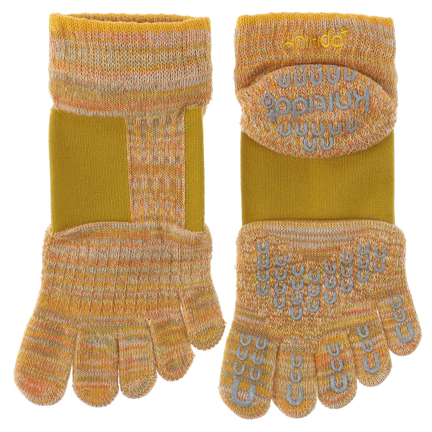 knitido Run Air Cushion Marble Mesh Ankle Five-Toe Socks - Mustard