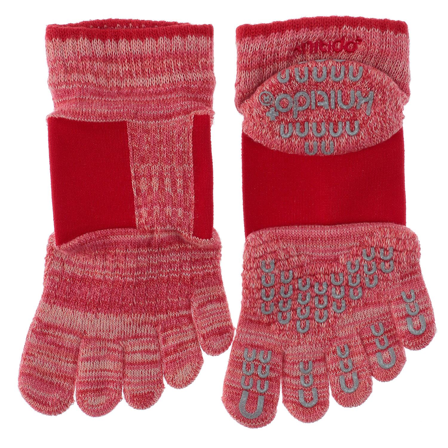 knitido Run Air Cushion Marble Mesh Ankle Five-Toe Socks - Red