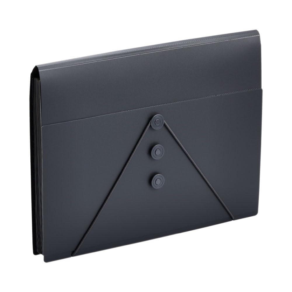 King Jim Document File Quick & Easy Organization Document File with Lid A4 Black 2290-BK