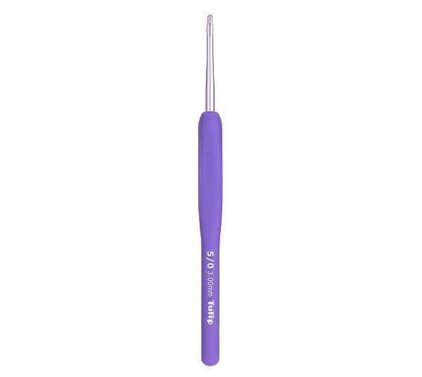 ETIMO Purple Crochet Hook with Cushion Grip, Single Hook (Sizes 1/0 to 10/0)