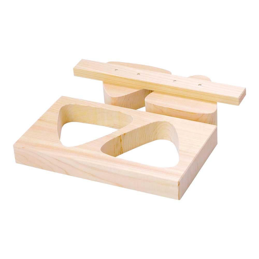 Yamaco Yumi Commercial Use Hinoki Wood Rice Ball Mold 2-Hole (Large) yamaco06312