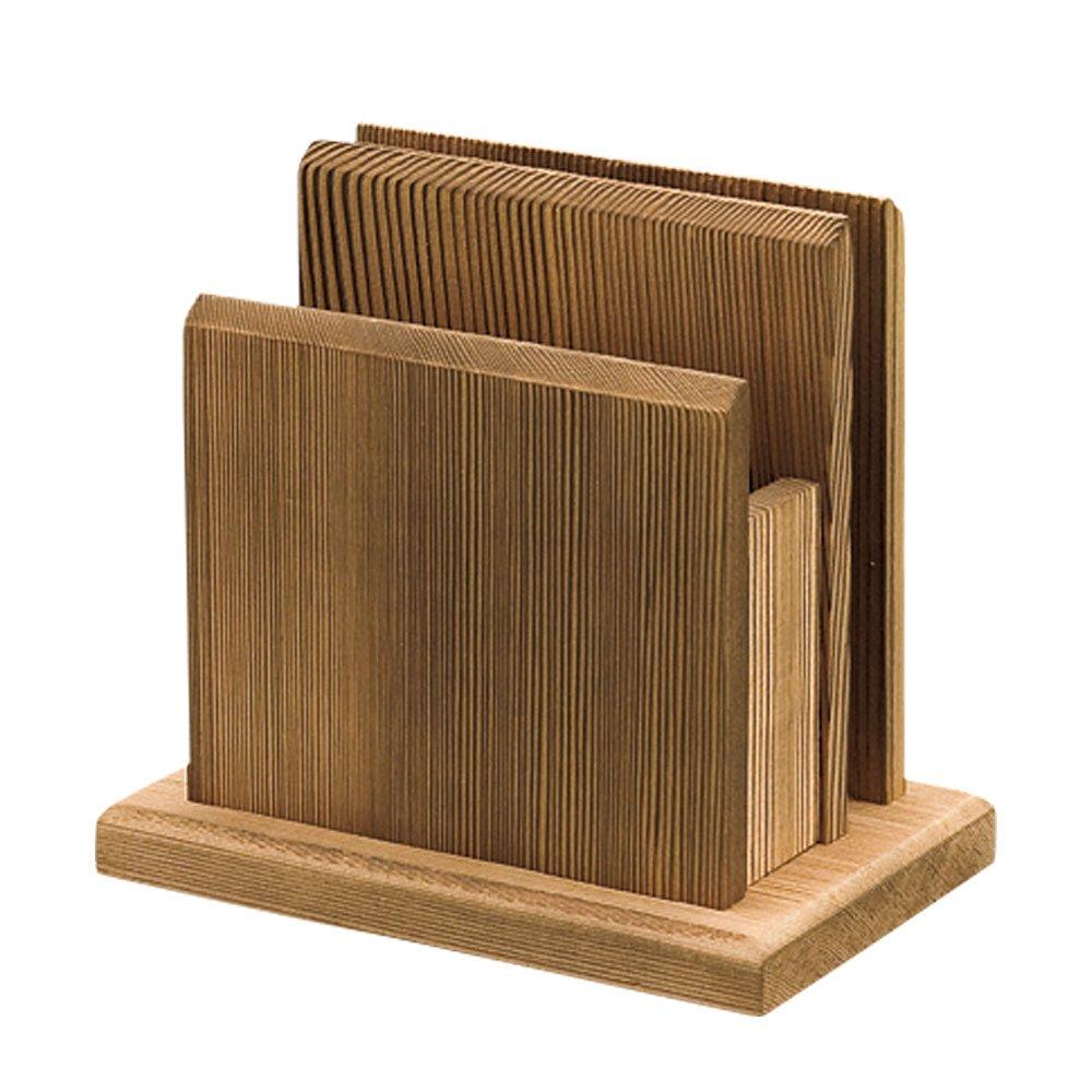 Yamaco Yumi Commercial Use Charred Cedar Menu Napkin Holder yamaco15325