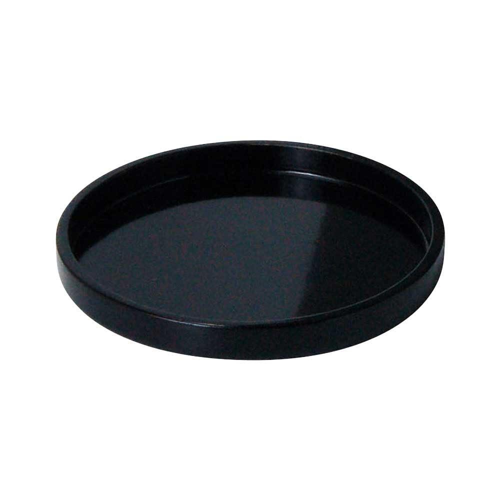 Yamaco Yumi Commercial Use Wooden Wappa Round Tray (Black Lacquered Cashew) φ12 yamaco17353