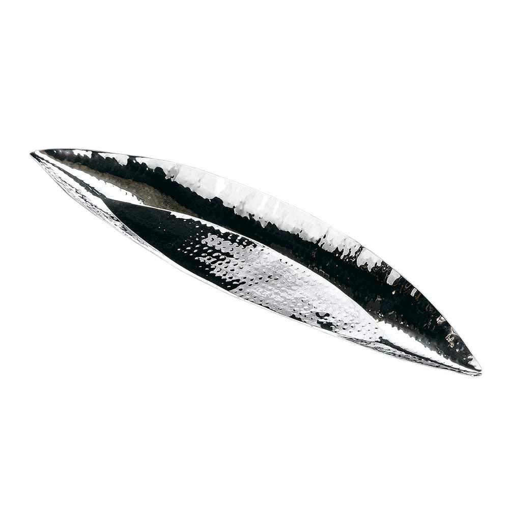 Yamaco Yumi Commercial Stainless Steel Hammered Leaf-Shaped Serving Dish Large yamaco23954