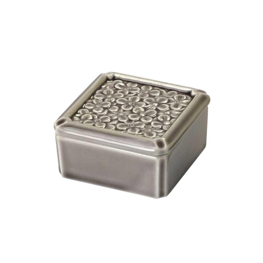 Yamaco Yumi Commercial Use Ceramic Flower Pattern Small Box Burgundy yamaco32548