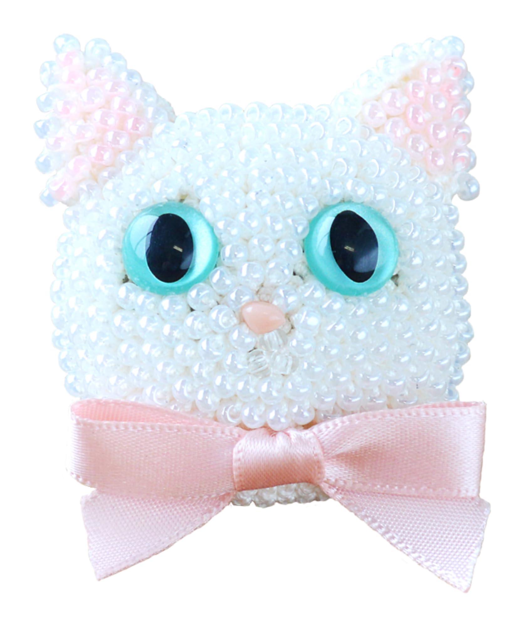 MIYUKI Bead Crochet Cat Brooch Kit White Cat, Black Cat, Calico Cat, Tabby Cat