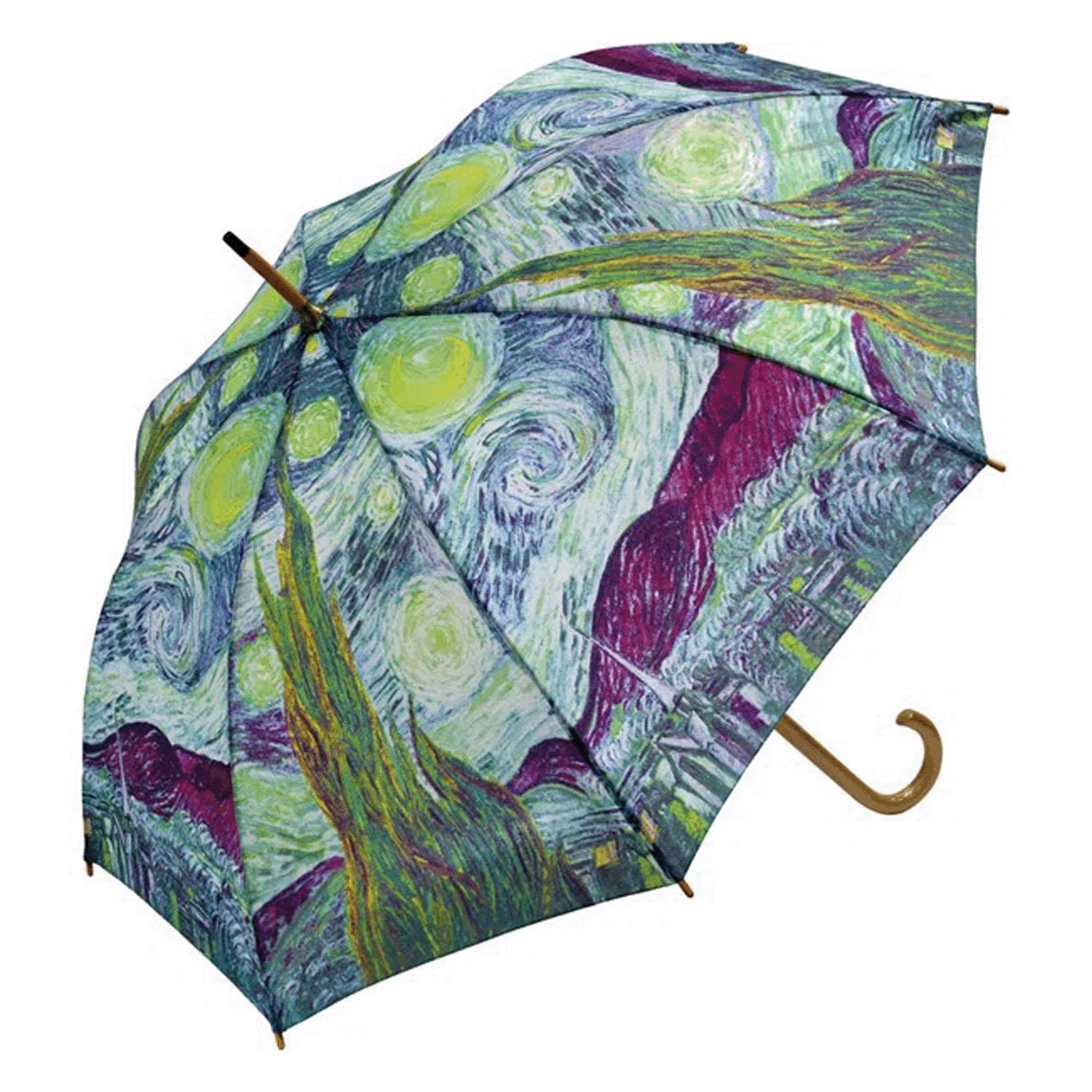 U-Power Masterpiece Wooden Jump Umbrella: Van Gogh's “Starry Night”