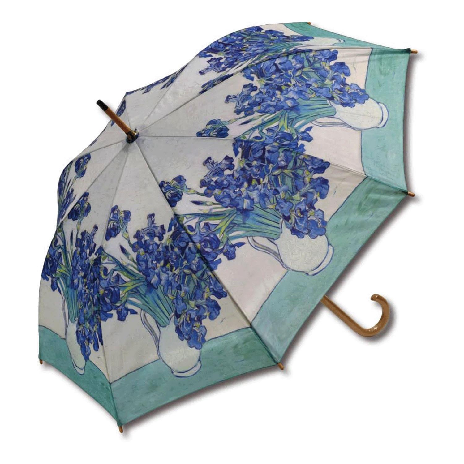 U-Power Masterpiece Wooden Jump Umbrella: Van Gogh's “Vase with Irises”