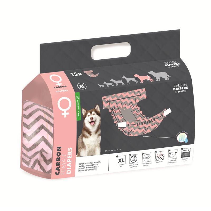 促销商品 M-PETS 女孩专用 CARBON纸尿裤 XL 15片装