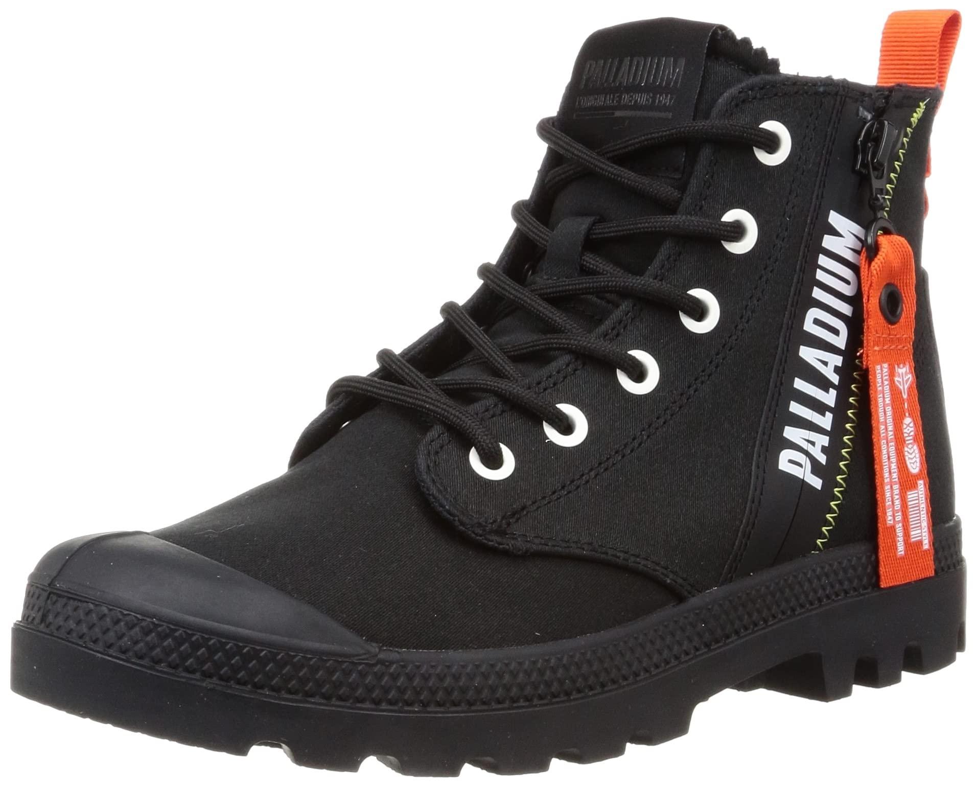 [PALLADIUM] High-Cut Sneakers PAMPA HI OUTZIP OVERLAB with Side Zip BLACK/BLACK (008) 24.5 cm