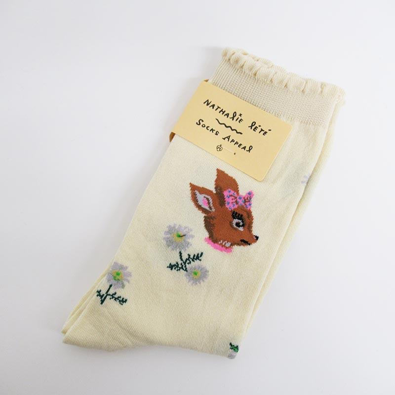 Nathalie Lete Socks /NAT silk tete bambi with daisies