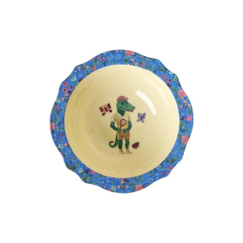 rice & Nathalie Lete Melamine Vintage Bowl /Blue