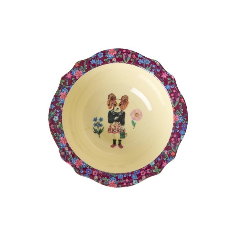 rice & Nathalie Lete Melamine Vintage Bowl / Bordeaux