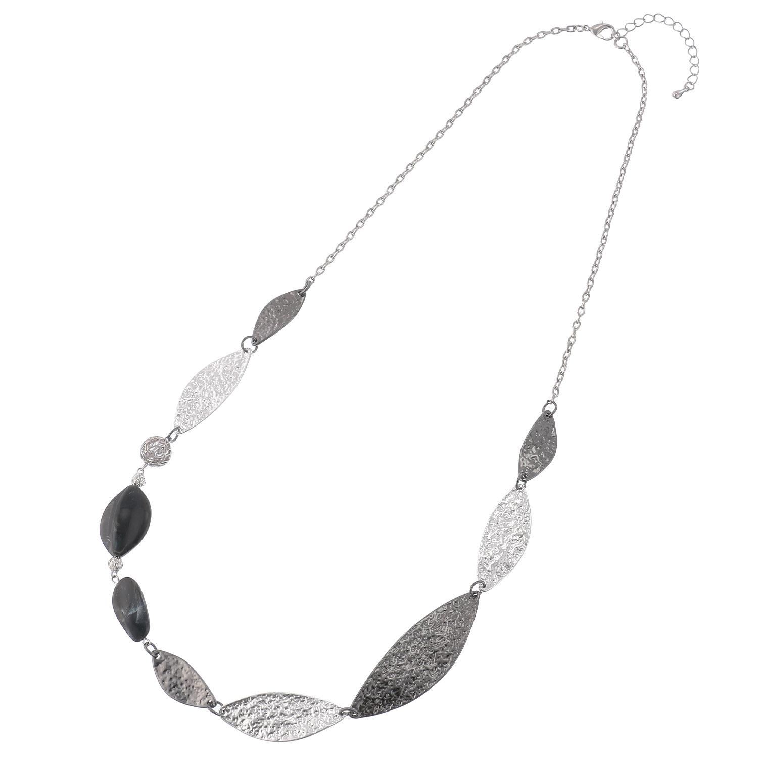Leaf Metallic Long Necklace