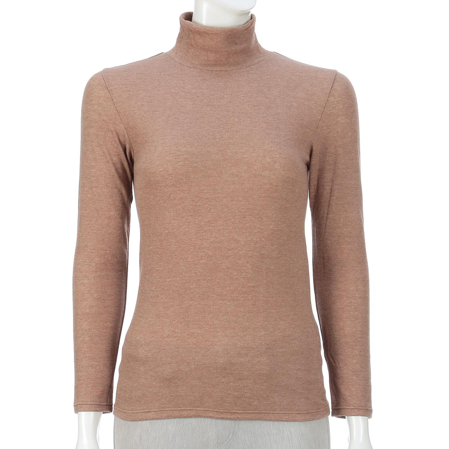 Huidgeokoro by FOODtextile High Neck Long Sleeve Coffee L