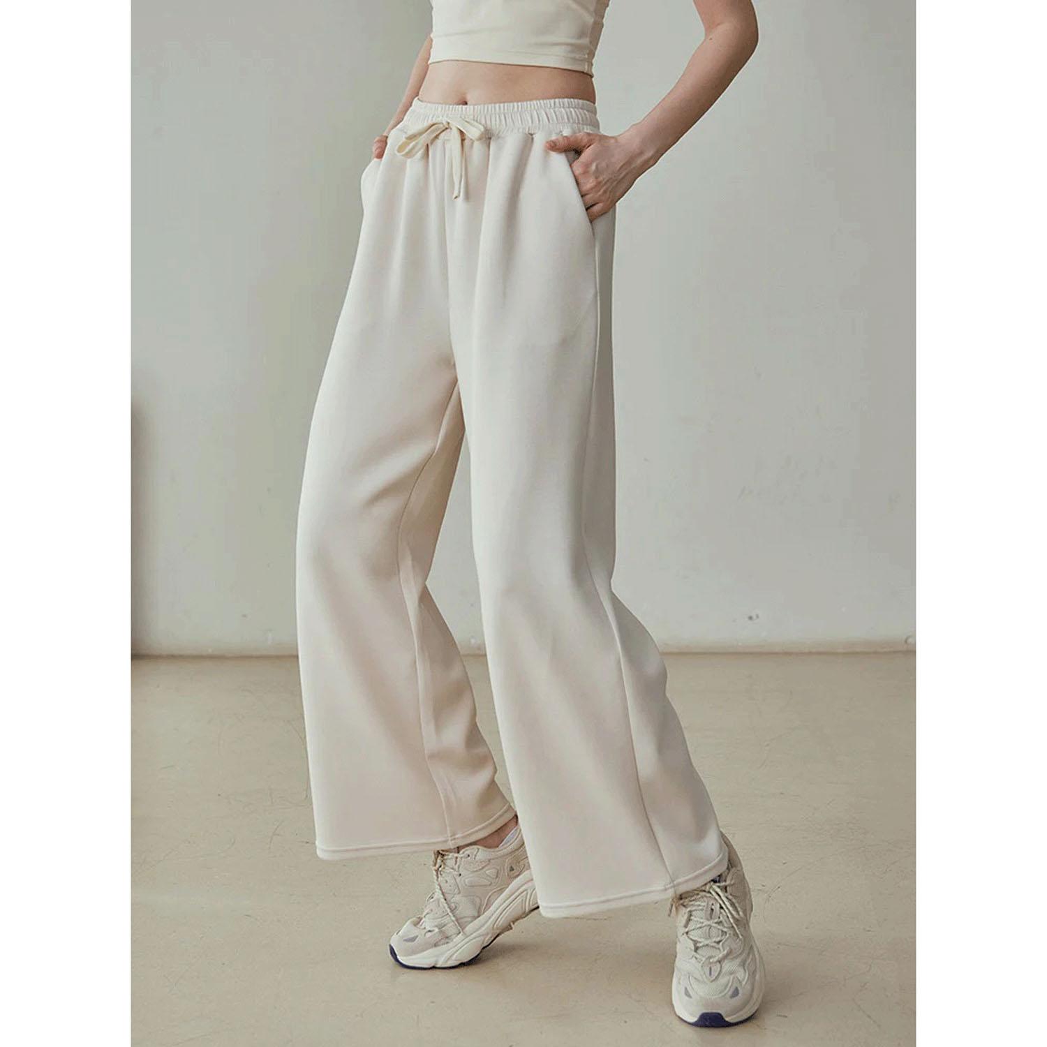 Sweat Wide Pants Floral White L