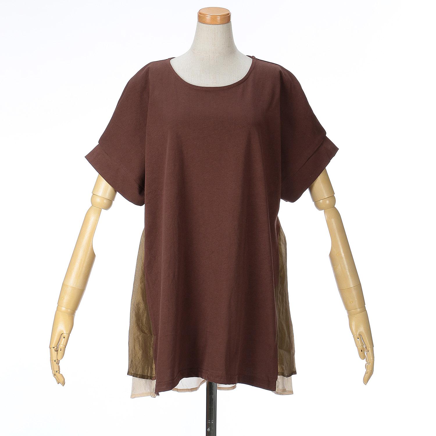 vingtrois Tax Sleeve Sheer Layered Brown M